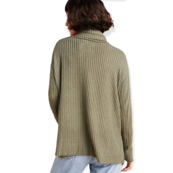 NWT NEW‎ Anthropologie Maeve Size Small Oversized Green Olive Cowl Sweater Top - Picture 3 of 16